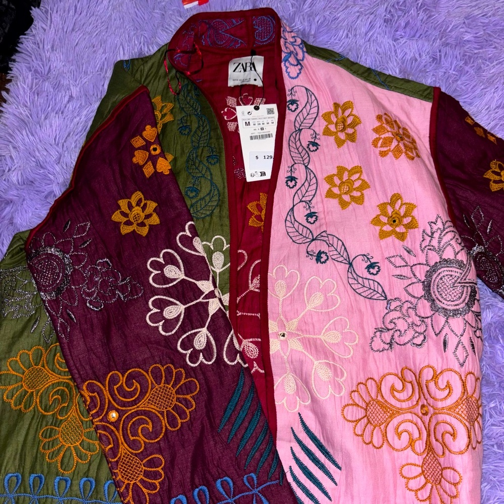 Zara Kimono Jacket Floral Patchwork